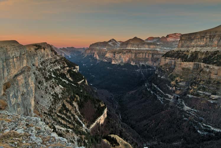 Monte Perdido and Ordesa canyon panorama
