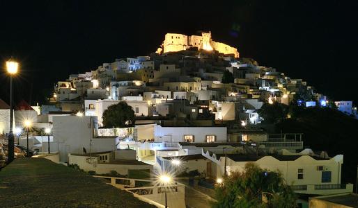 Night view on Astypalaia