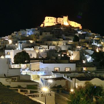 Night view on Astypalaia, Greece