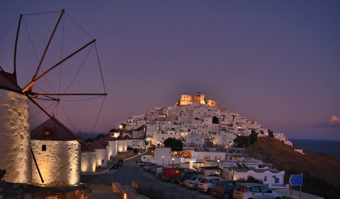 Night view on Astypalaia Island, Greece