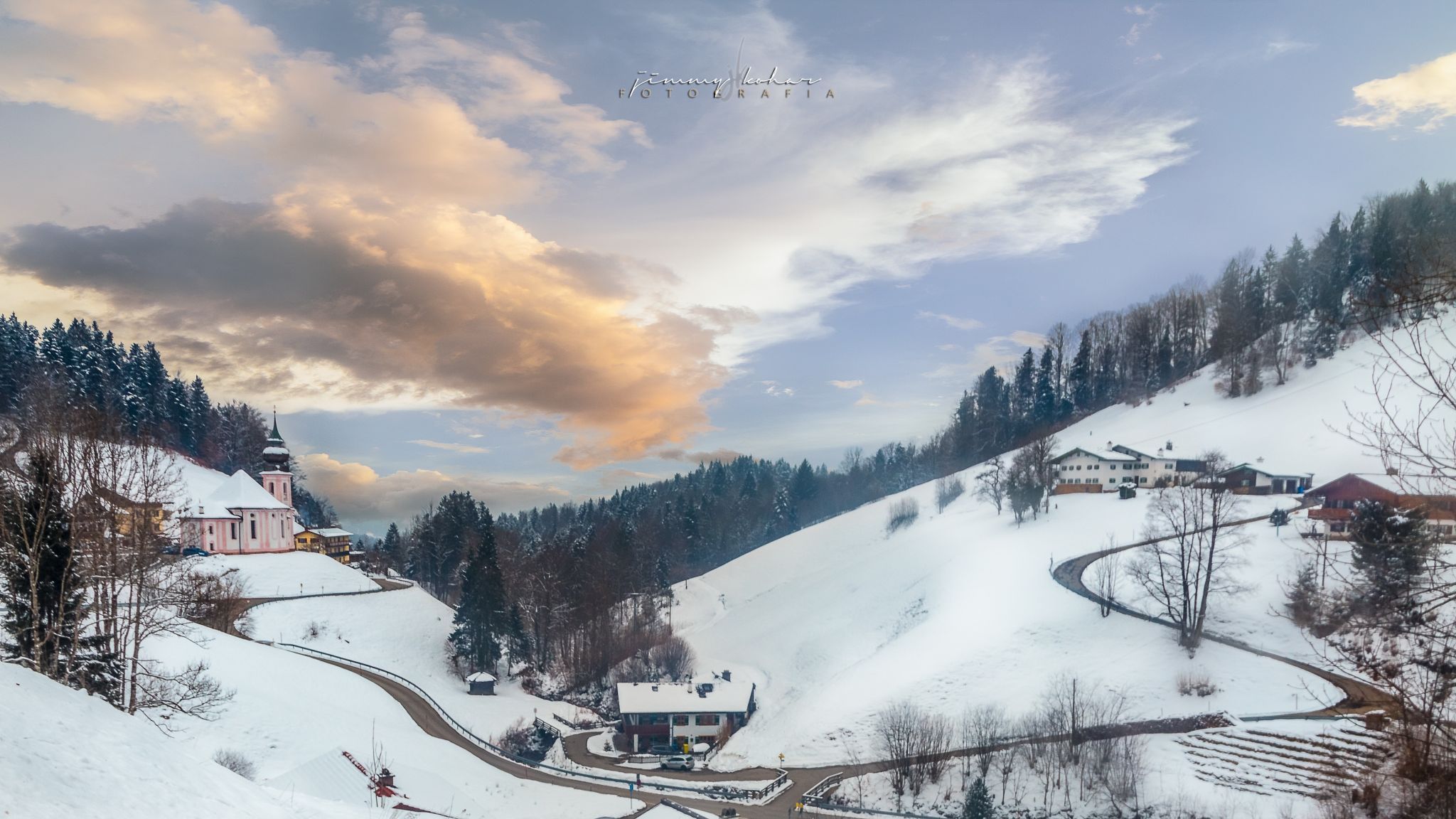 Maria Gern Church, Bavaria - Hill View, Germany