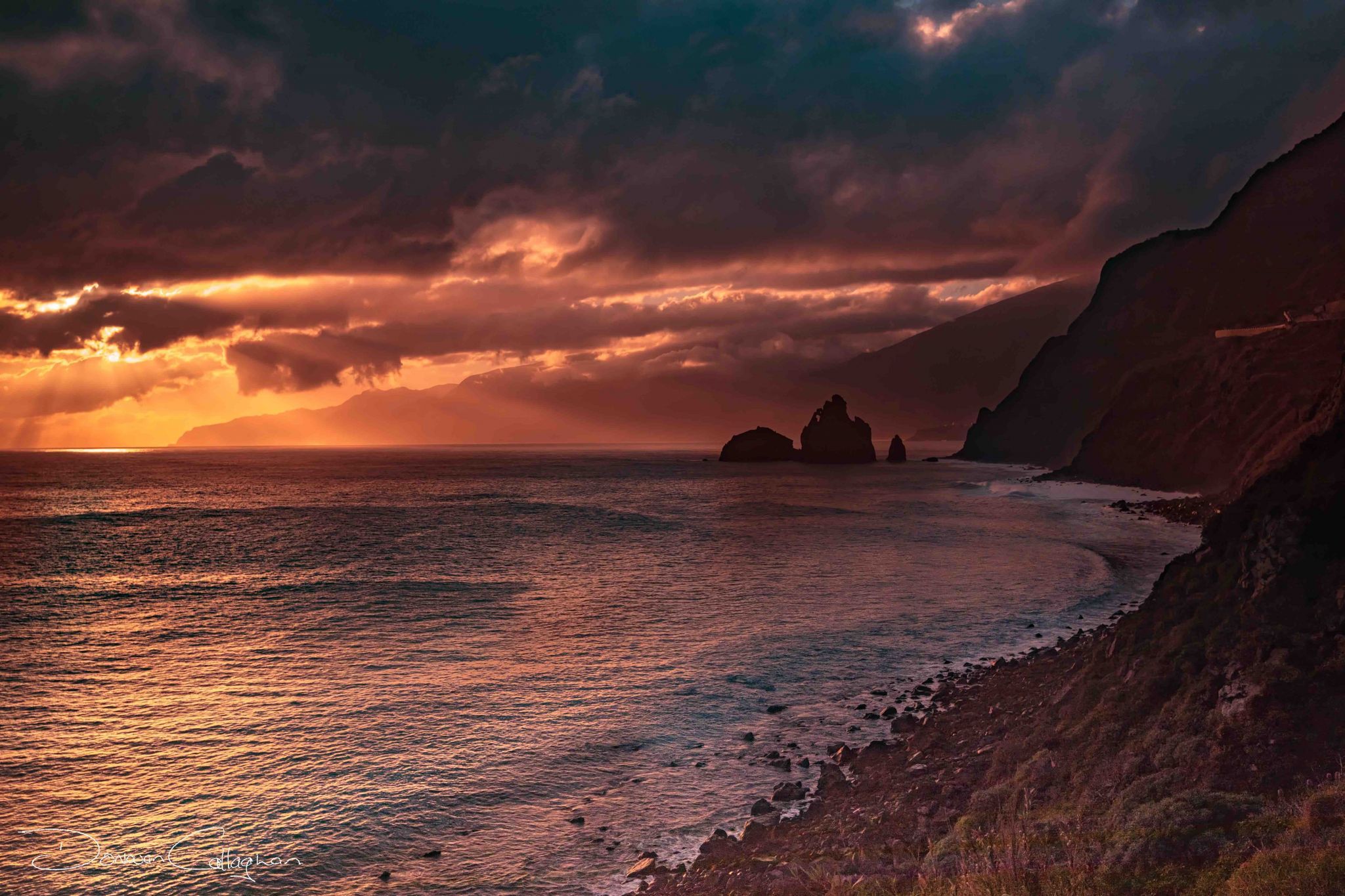 Porto Moniz Looking back to Ribeira De Janela, Portugal