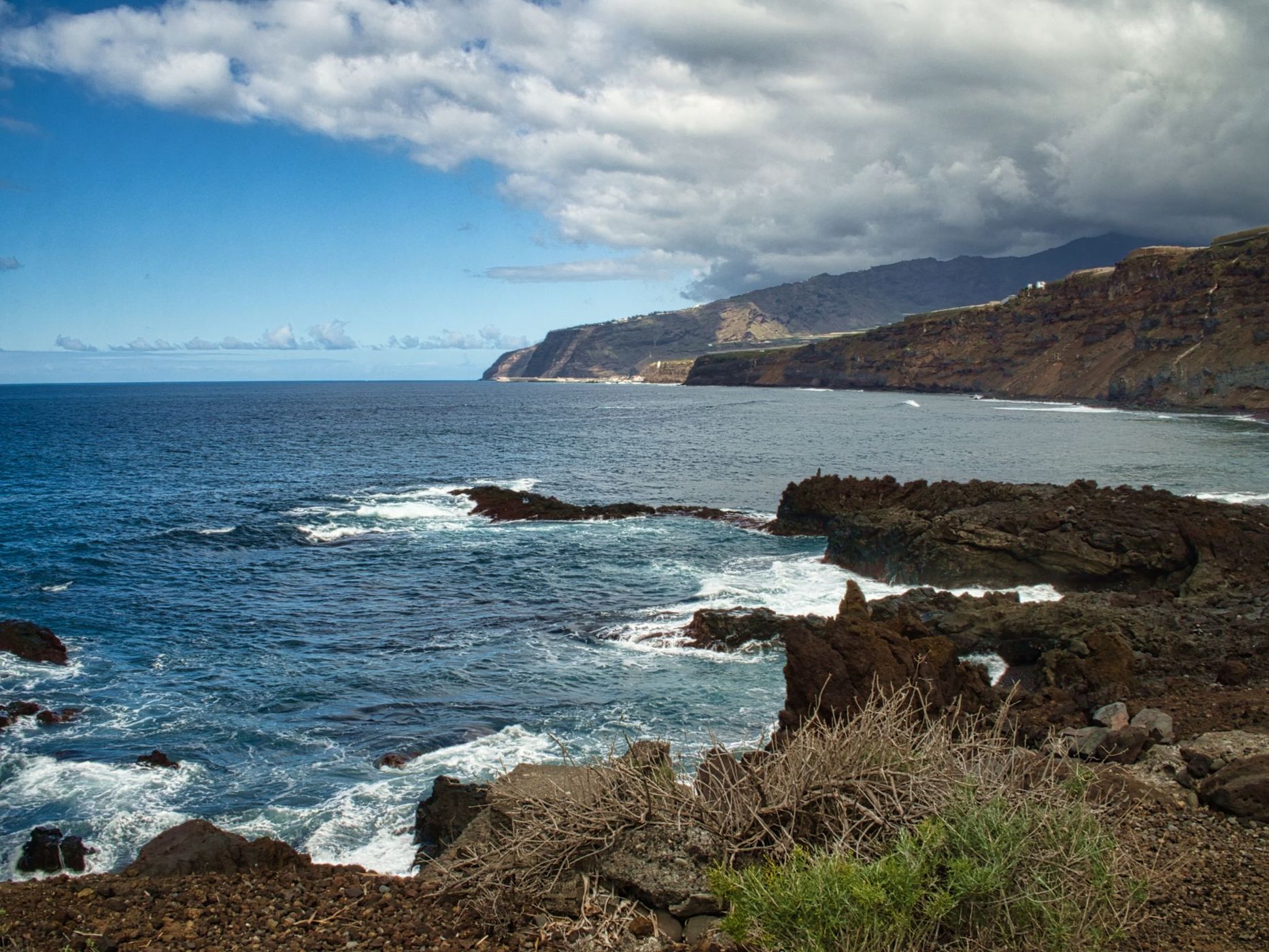 Ragged Coastline and Waves, Spain