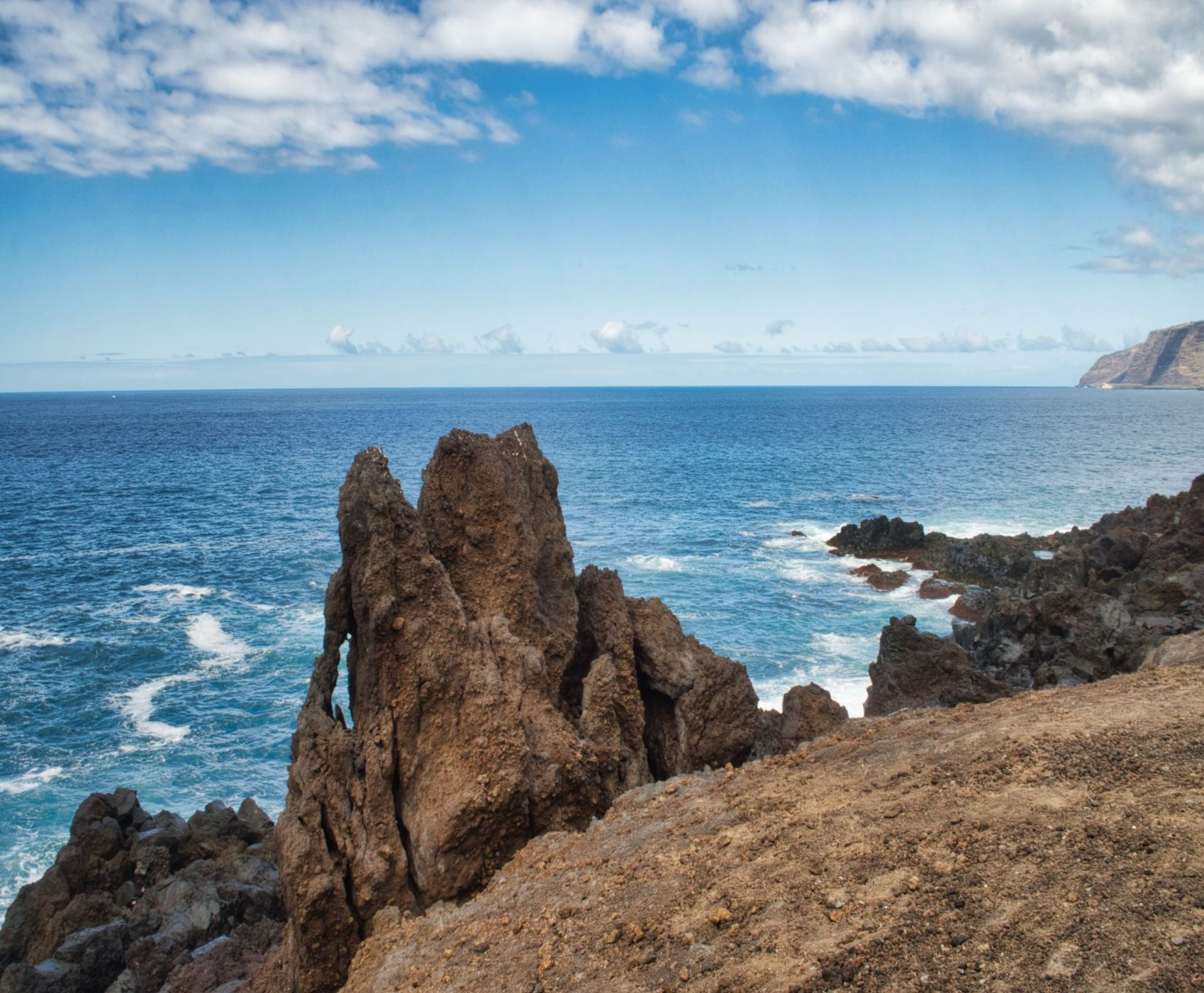 Ragged Coastline and Waves, Spain