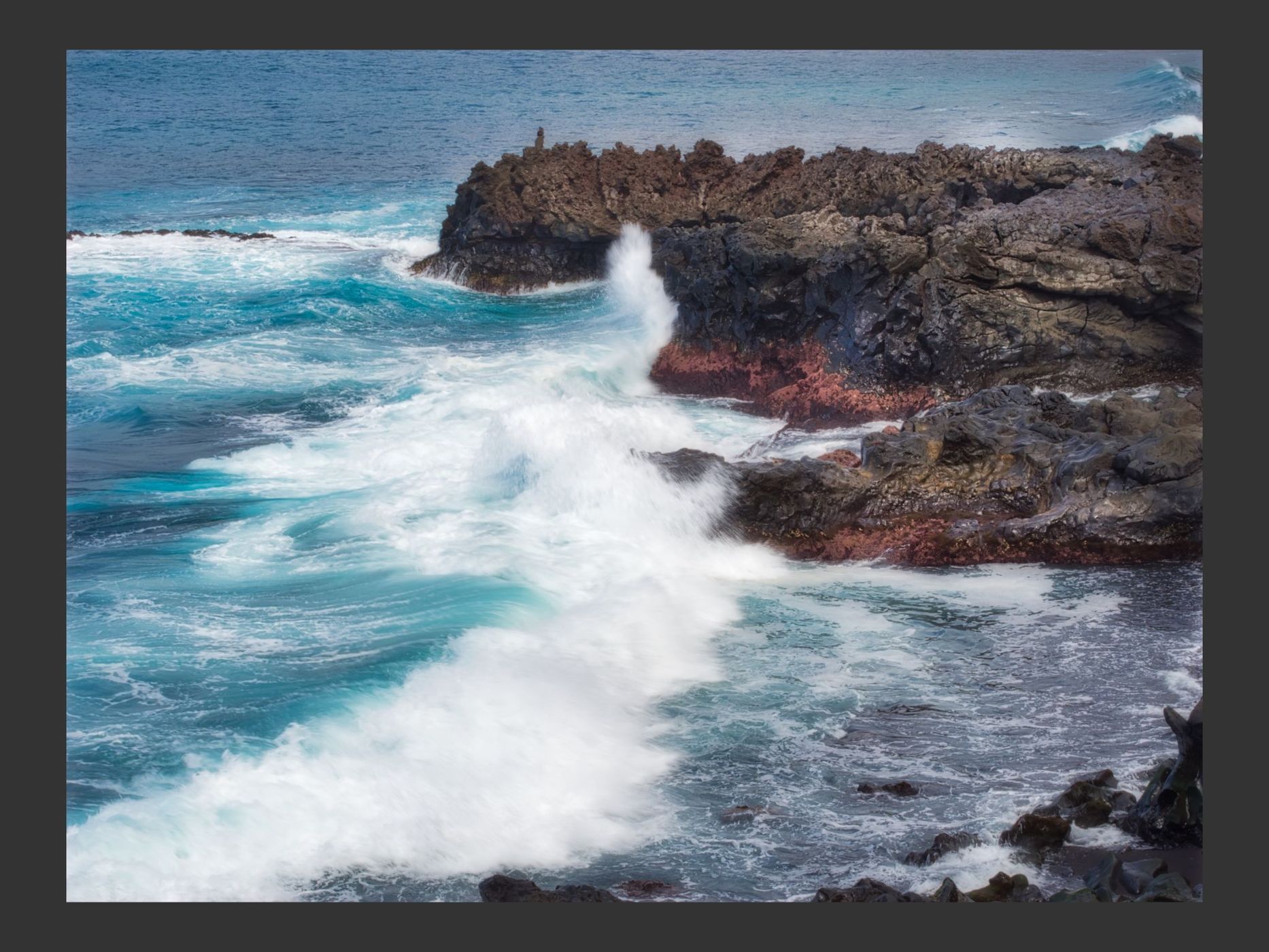 Ragged Coastline and Waves, Spain