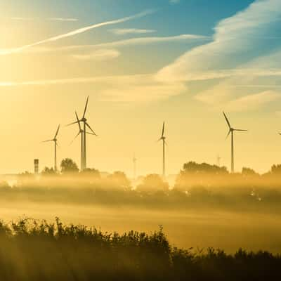 Rising sun in Lower Saxony, Germany