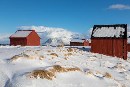 Red houses in Eggum, Lofoten