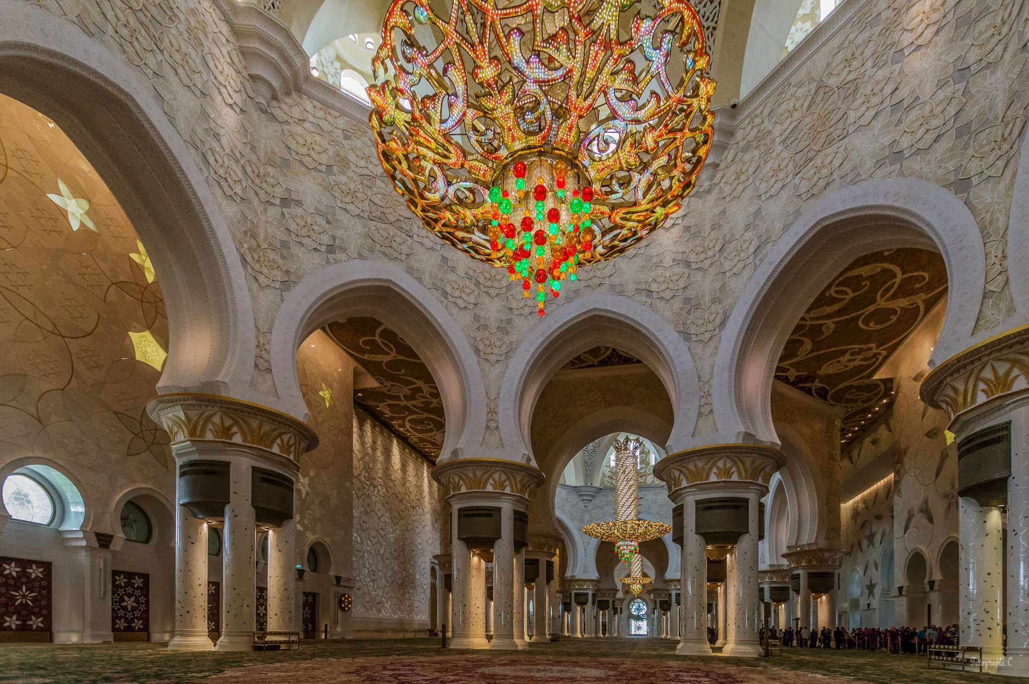 Sheikh Zayed Grand Mosque from inside, Abu Dhabi, United Arab Emirates