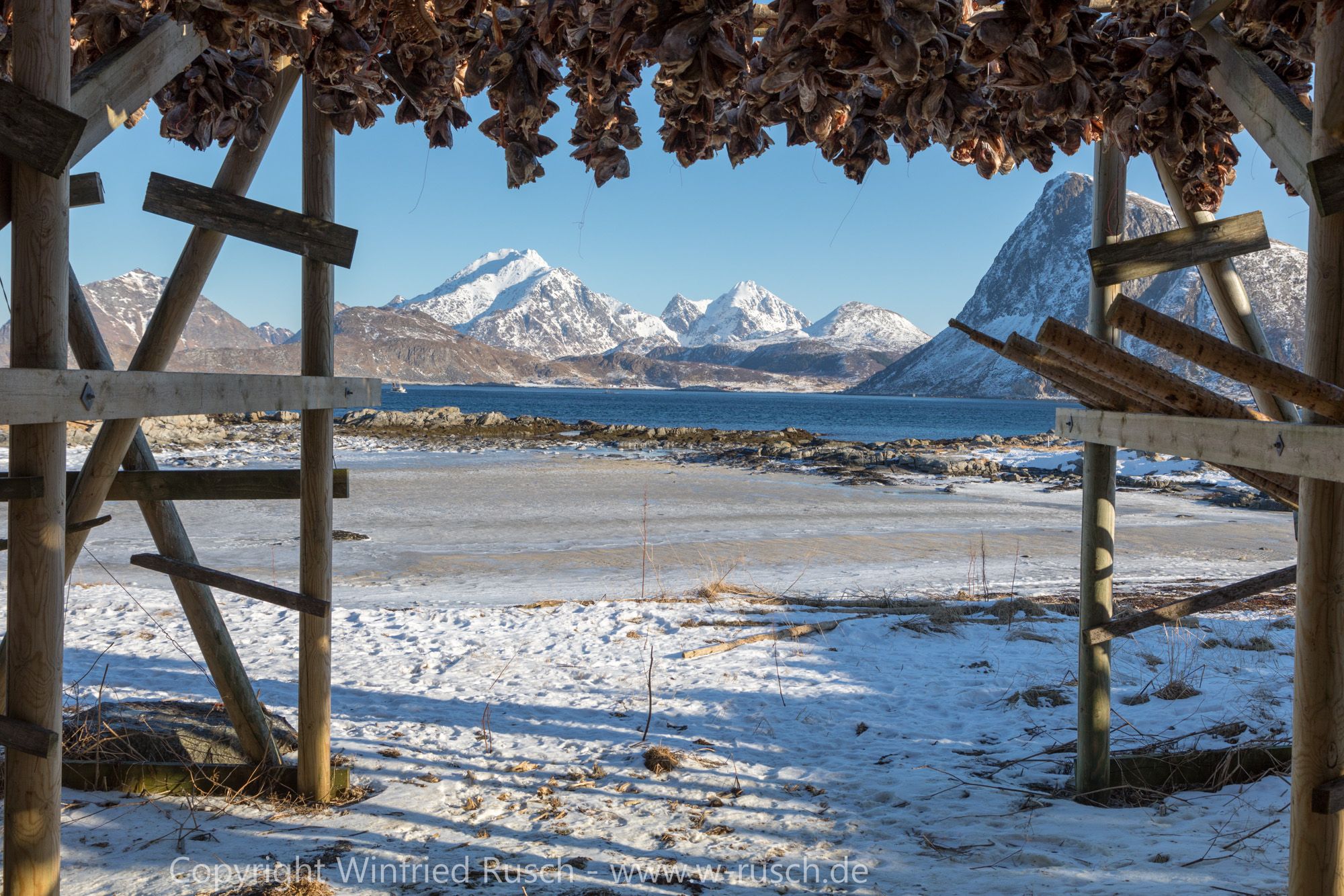 Stockfish rack, Myrland, Norway