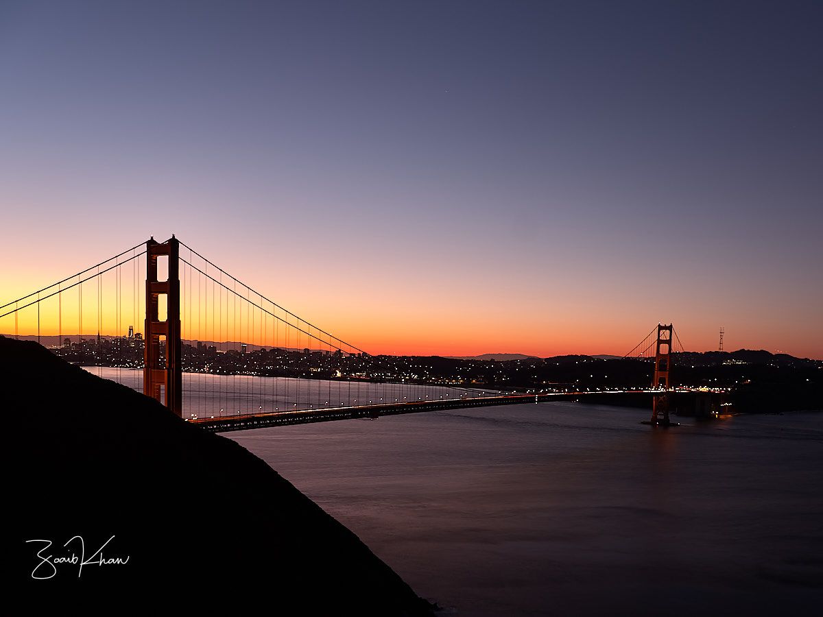 Sunrise at Golden Gate Bridge, USA