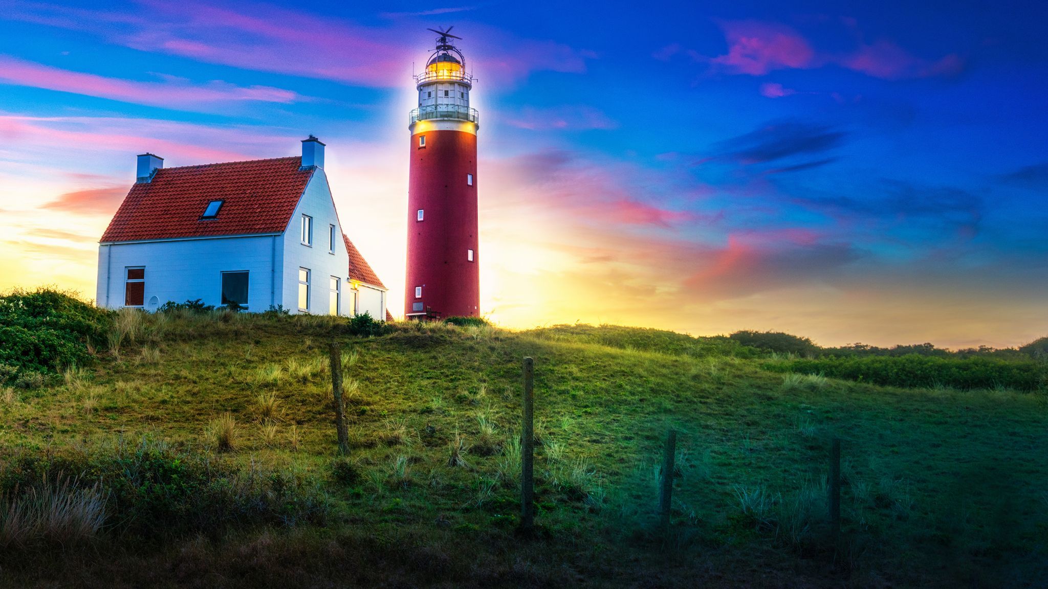 Sunset at Texel Lighthouse, Netherlands