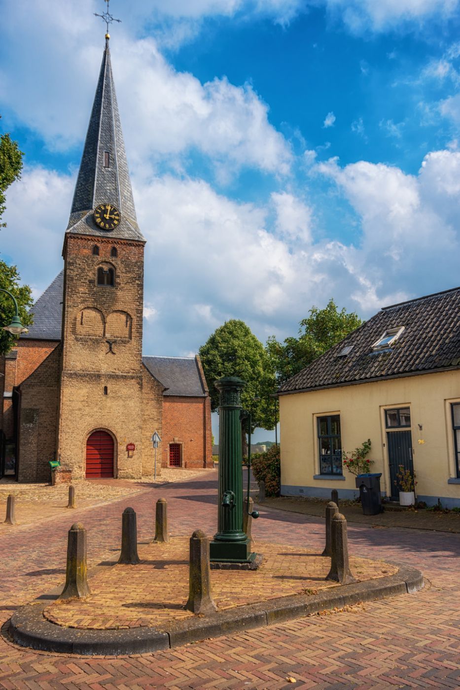 The Church and Main square of Voorst Gelderland., Netherlands