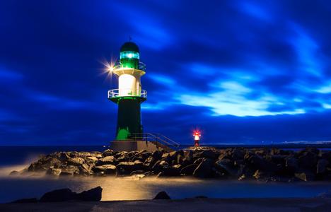 The two Lighthouses at the Warnemünde