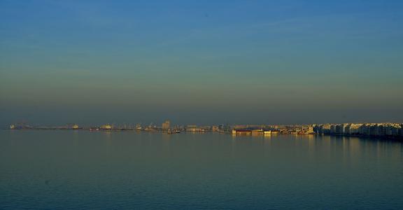 Thessaloniki shore line at dawn