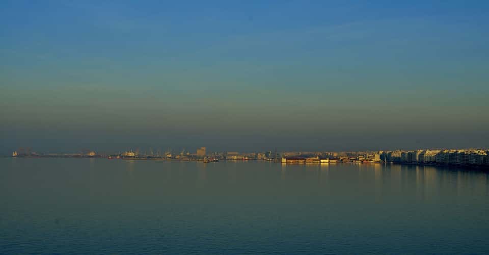Thessaloniki shore line at dawn