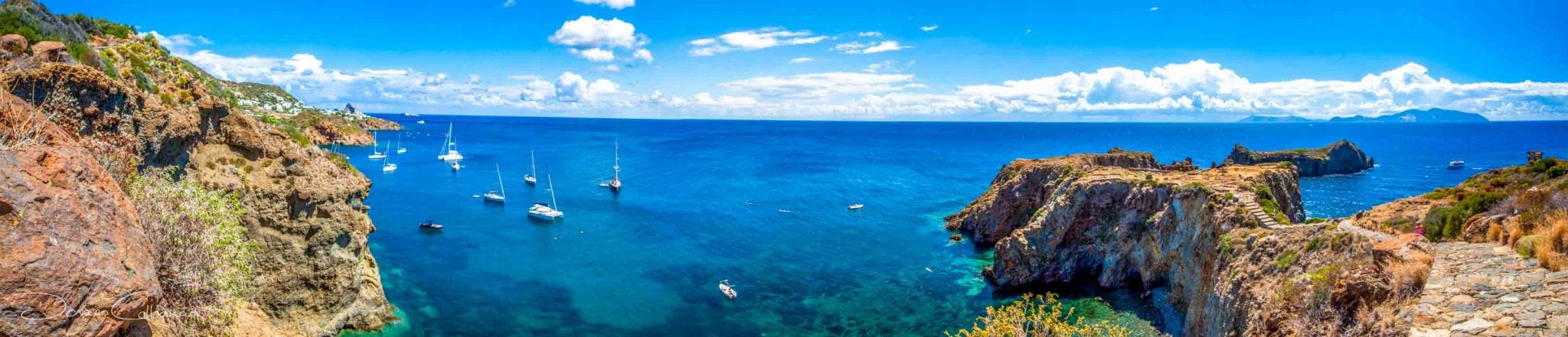Beach and boats Panarea, Italy