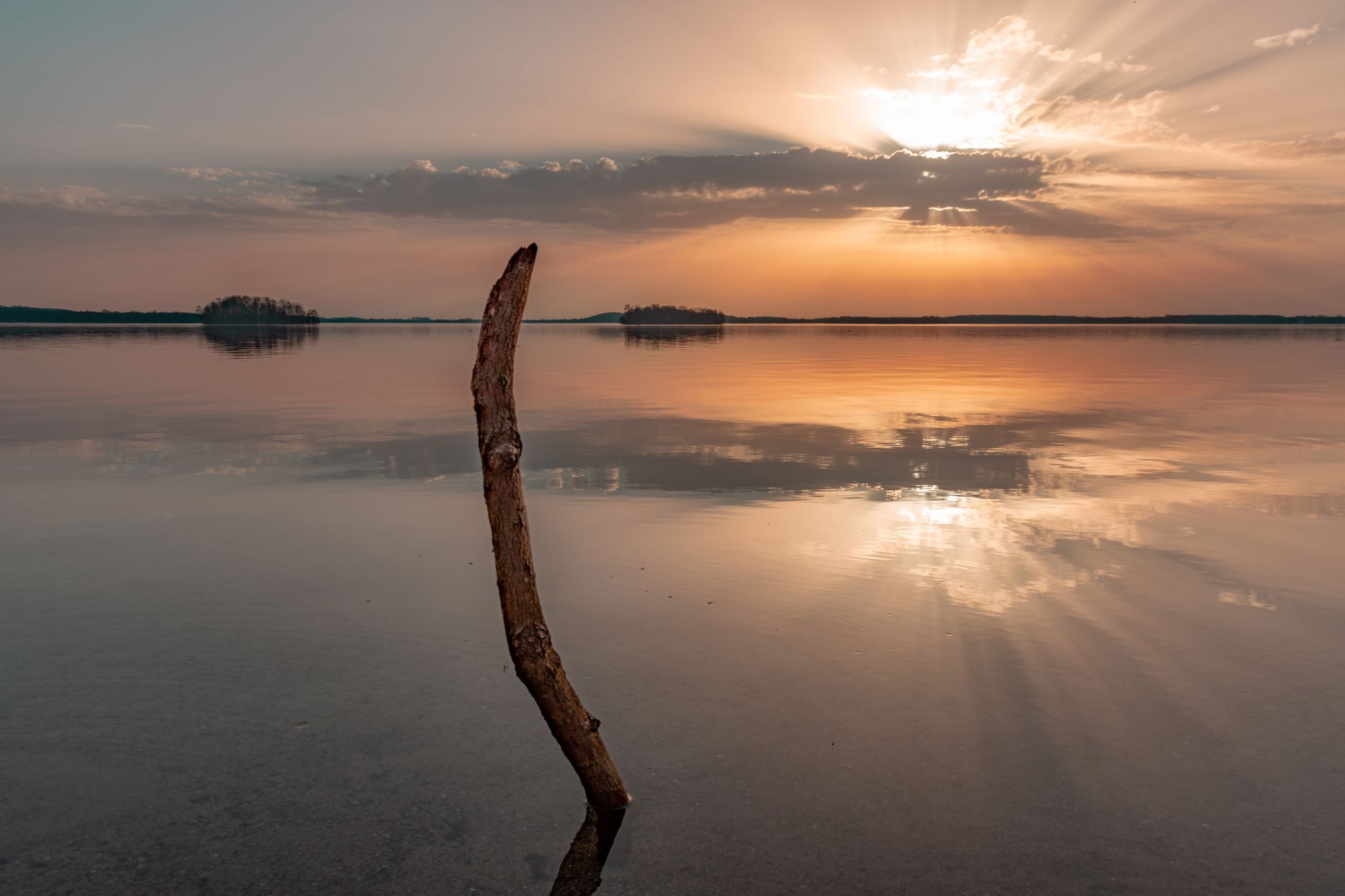 Beach at Prinzeninsel in Plön, Germany