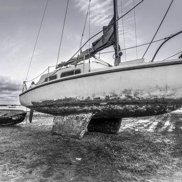 Beached boat Mersea Island, United Kingdom