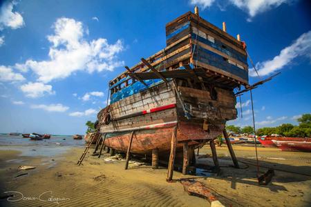 Boat maintenance  Stone Town Zanzibar