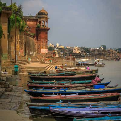 Boats on the Ganges Varanasi, India