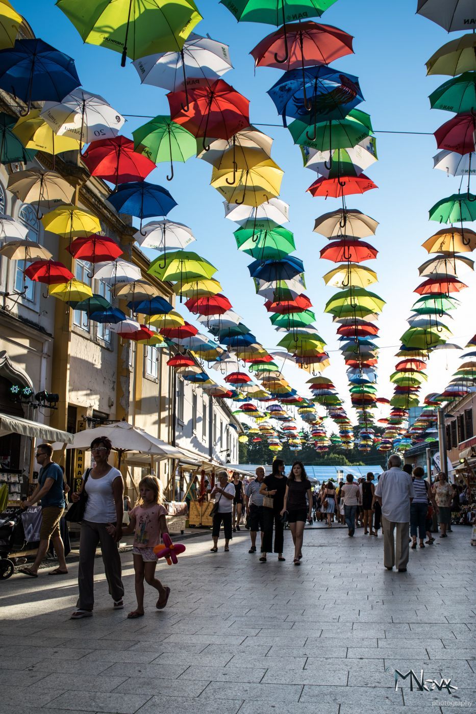 Čakovec's umbrella installation, Croatia