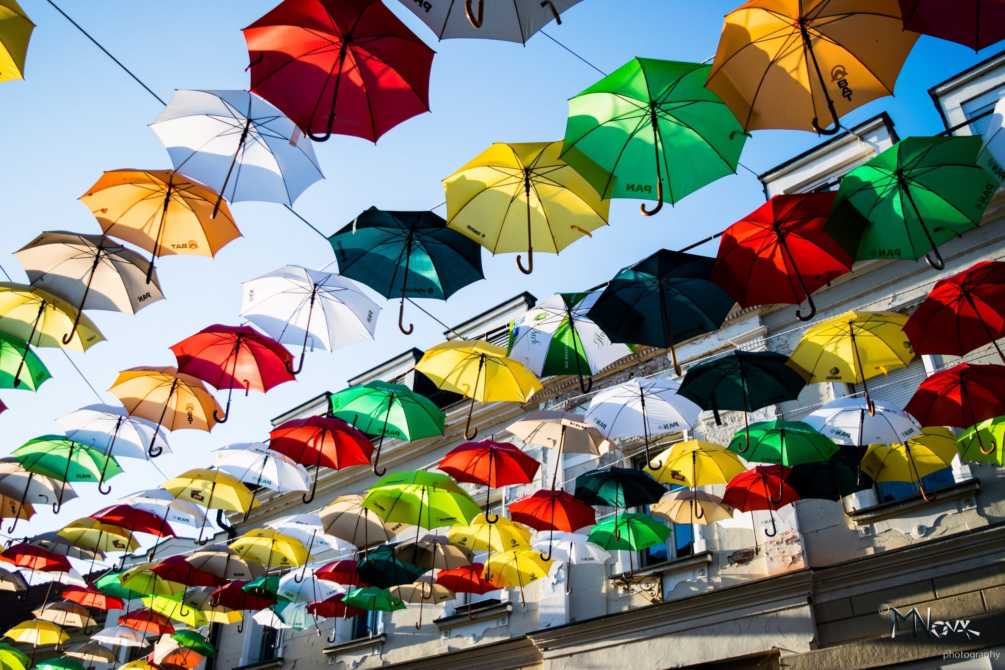 Čakovec's umbrella installation, Croatia