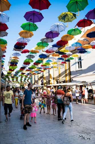 Čakovec's umbrella installation