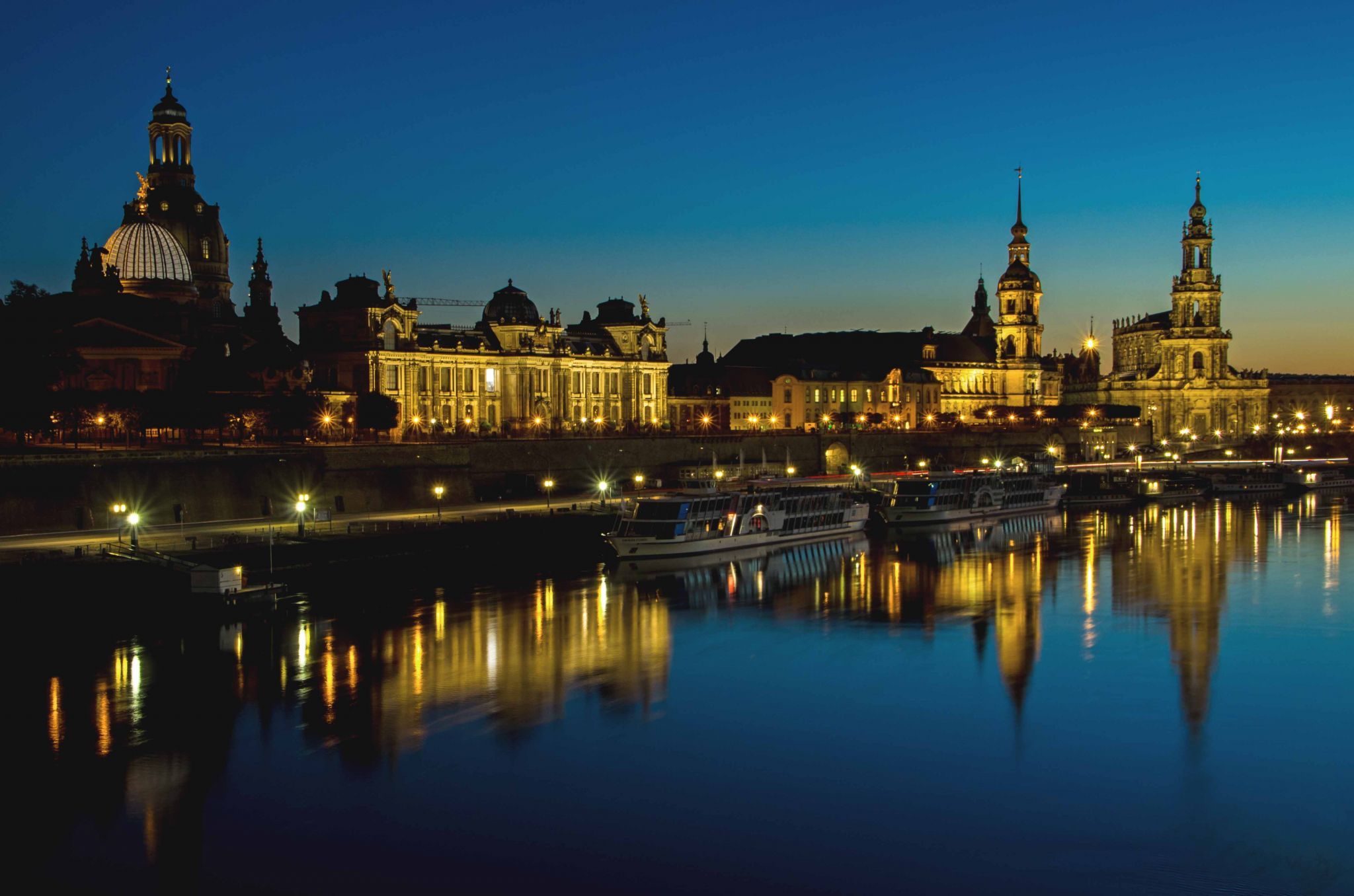 View over Dresden from Carolabrücke, Germany
