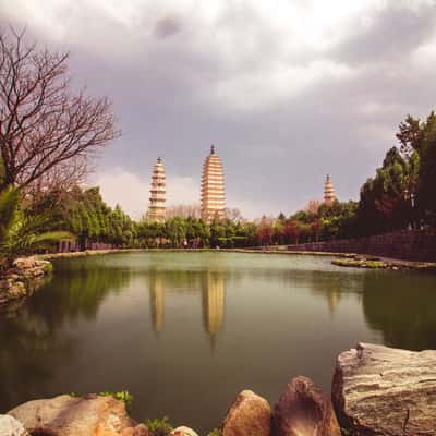 Chongsheng Si San Ta (Three Pagodas) in Dali, Yunnan, China