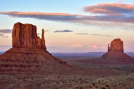 Cold day sunset at Monument Valley