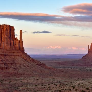 Cold day sunset at Monument Valley, USA