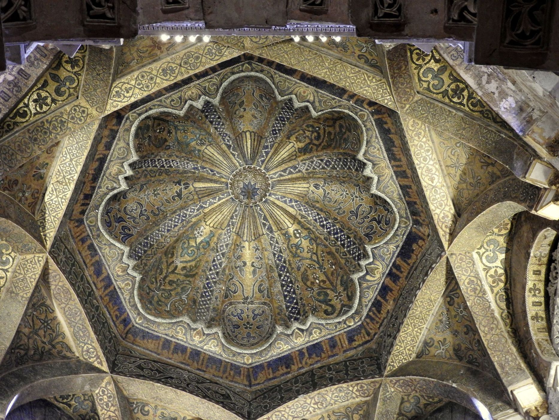 Dome interior of Mezquita-Catedral de Córdoba, Spain