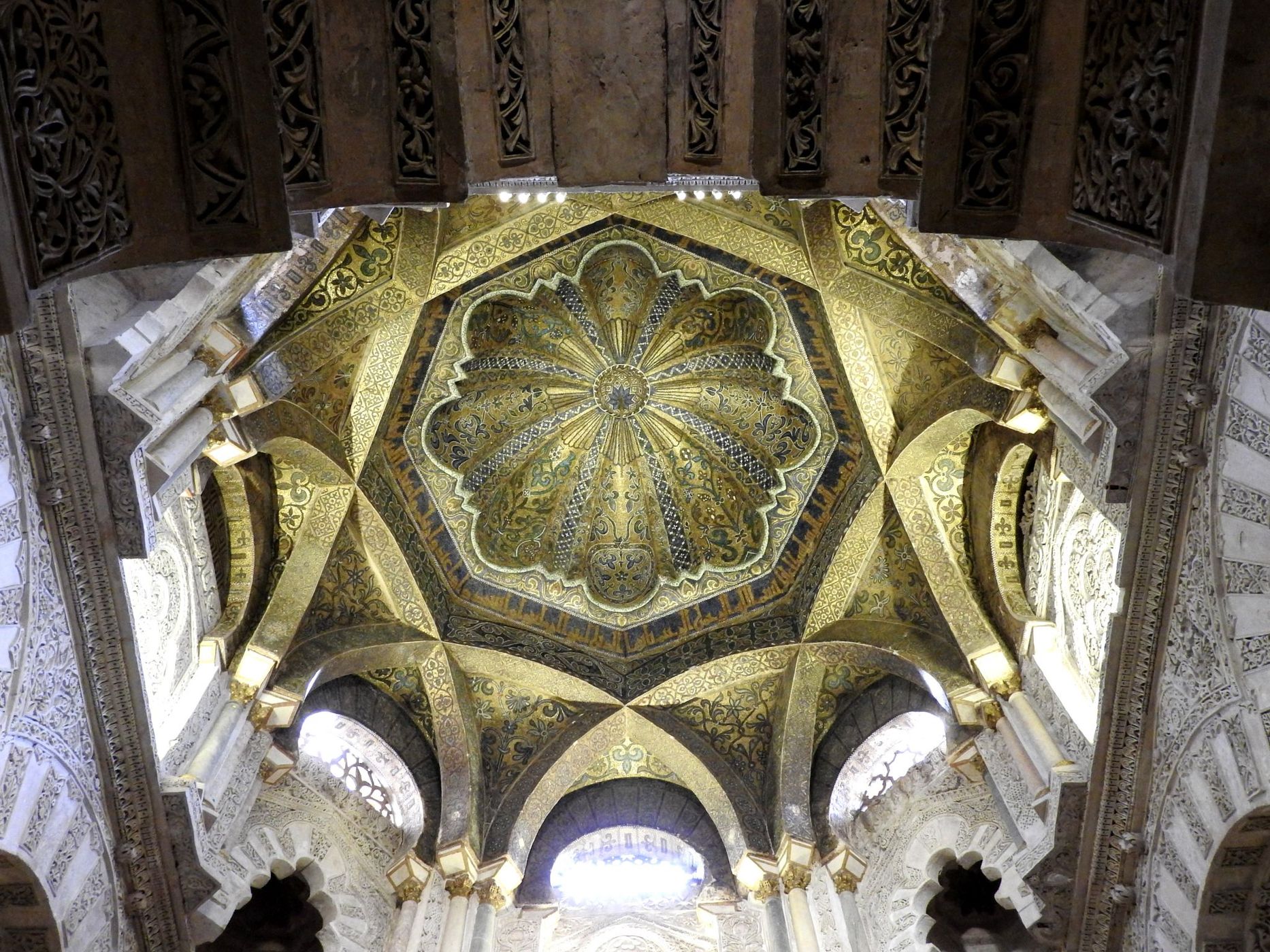 Dome interior of Mezquita-Catedral de Córdoba, Spain