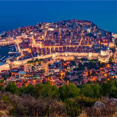 Dubrovnik view from Mount Srđ, Croatia