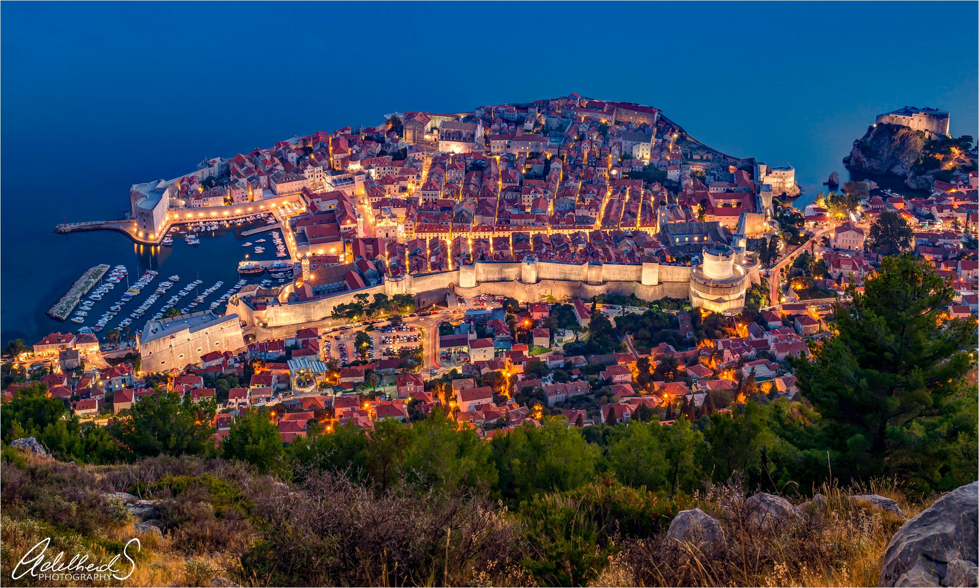 Dubrovnik view from Mount Srđ, Croatia