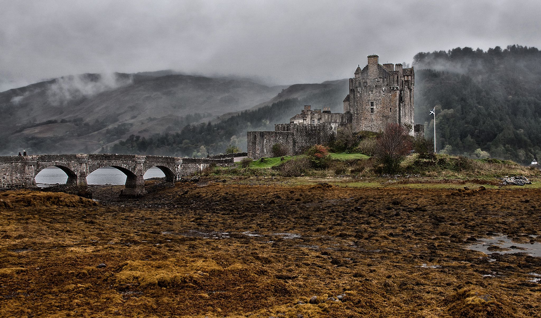 Side view II of Eilean Donan Castle, Scotland, United Kingdom