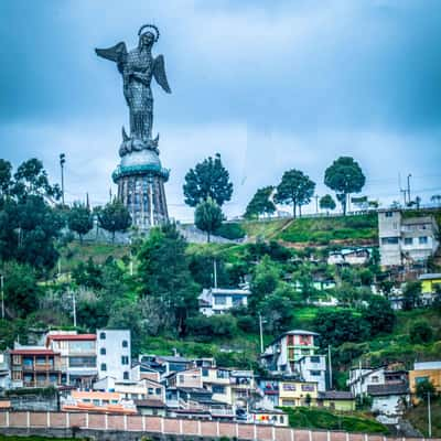 Hilltop statue of a winged Virgin Mary Quito, Ecuador