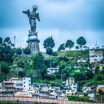 Hilltop statue of a winged Virgin Mary Quito, Ecuador