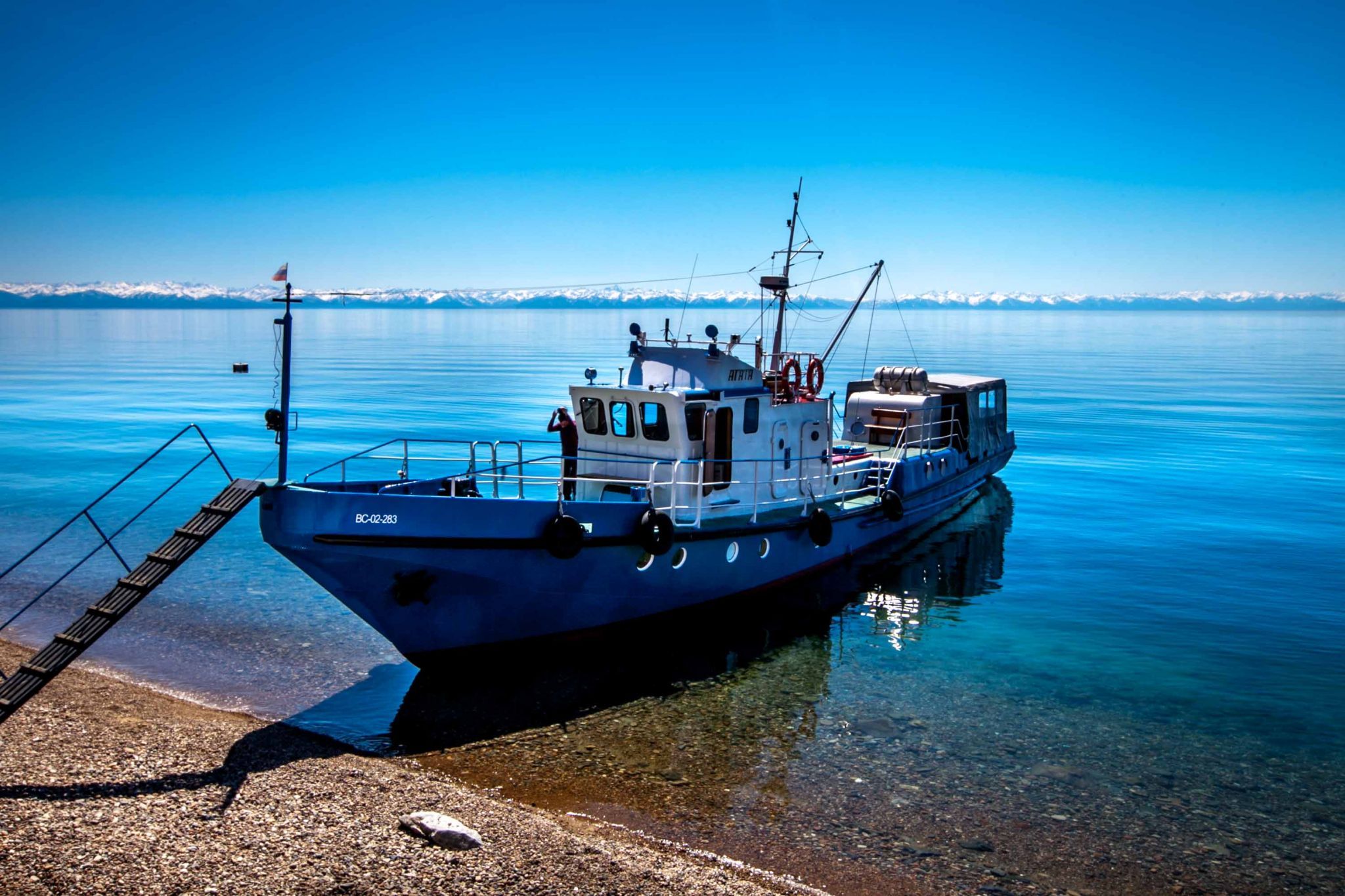 Lake Baikal Irkutsk fishing boat, Russian Federation