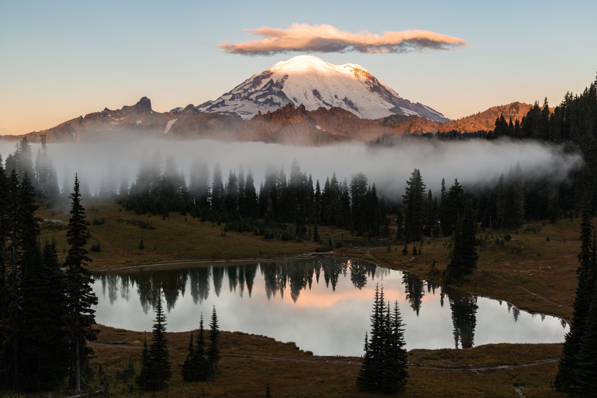 Lower Tipsoo Lake from Road, USA