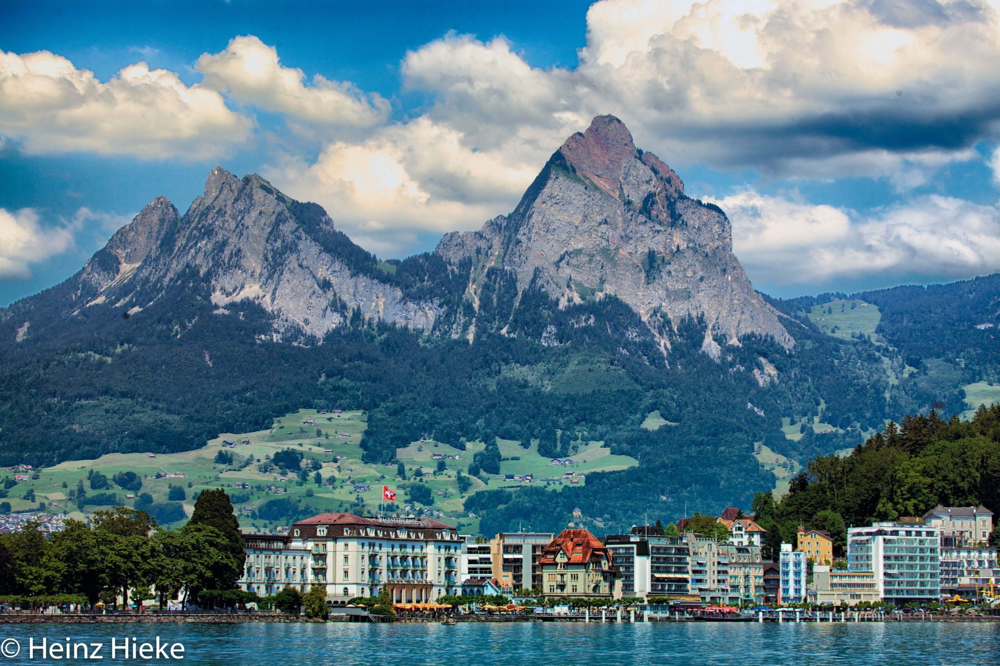 View to Ingenbrohl from the ship, Switzerland