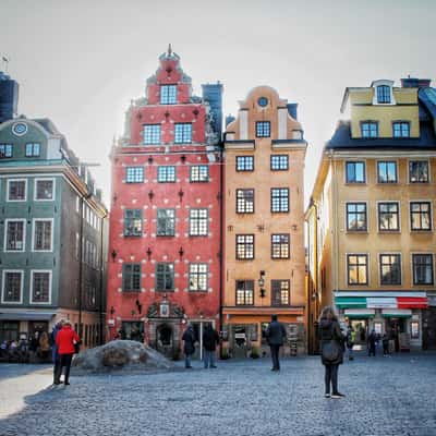 Coloful Houses from Stortoget I Stockholm, Sweden