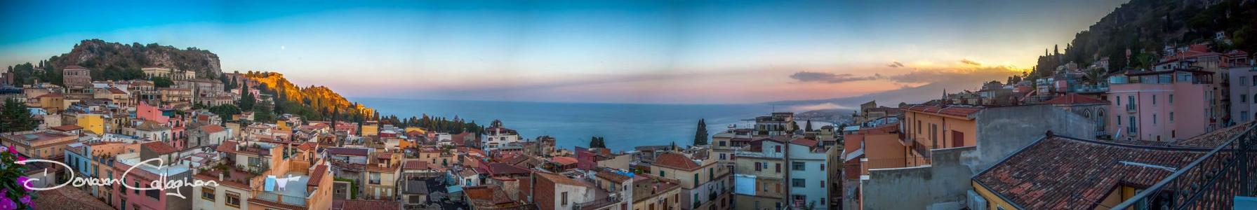 Panorama of city scape Taormina