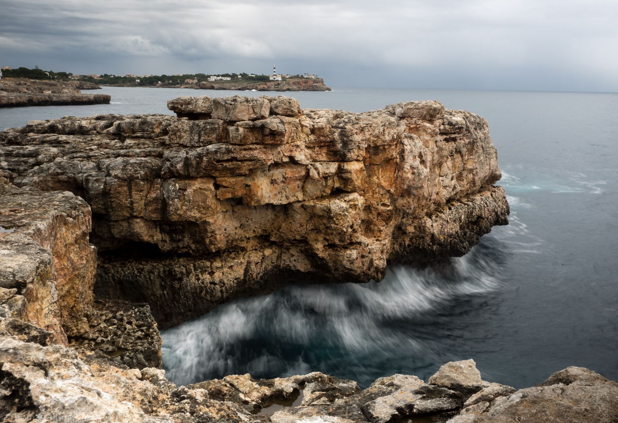 rocky coast of Portocolom, Spain