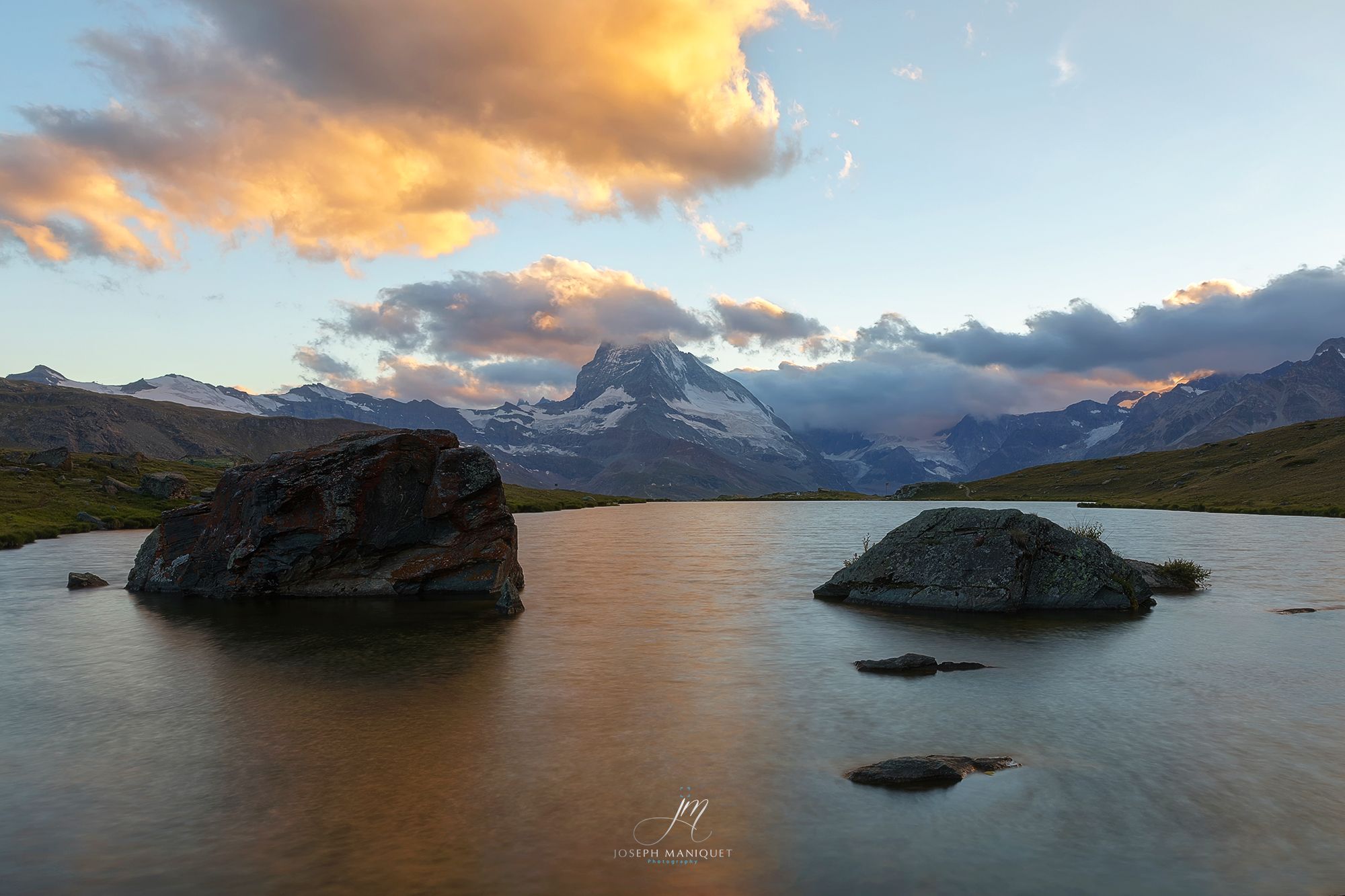 View to Matterhorn from Stelli Lake, Switzerland
