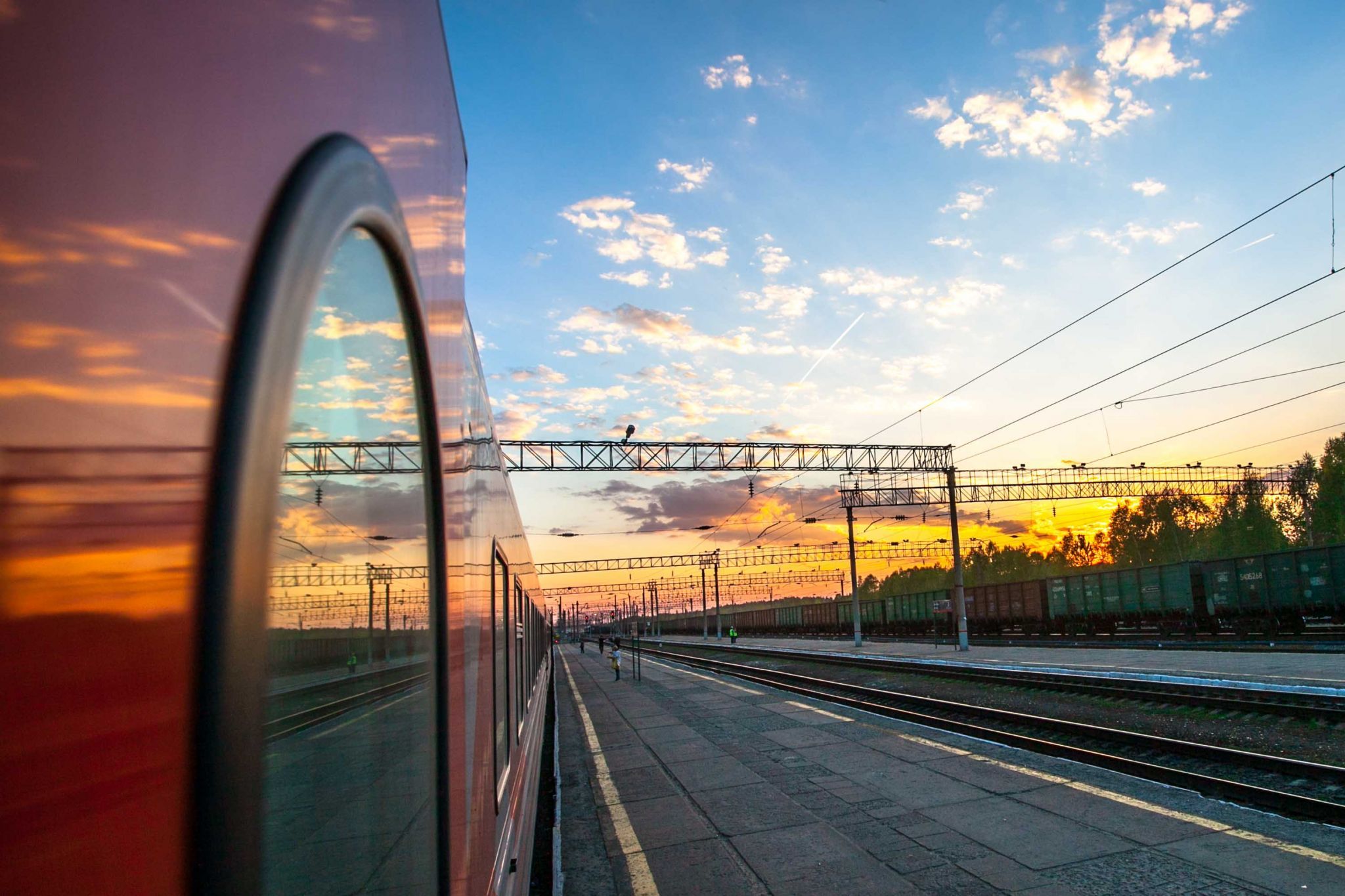 Sunrise on the Trans Siberian Railway Yekaterinburg, Russian Federation