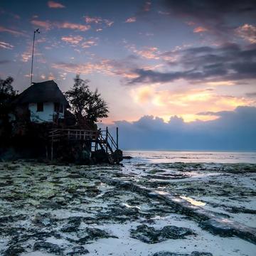 The Rock Restaurant Sunrise low tide Dongwe Zanzibar, Tanzania