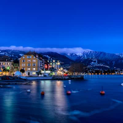 Vevey by night, Switzerland