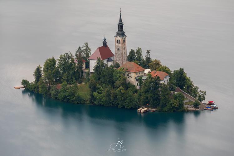 View from Ojstrica on Lake Bled