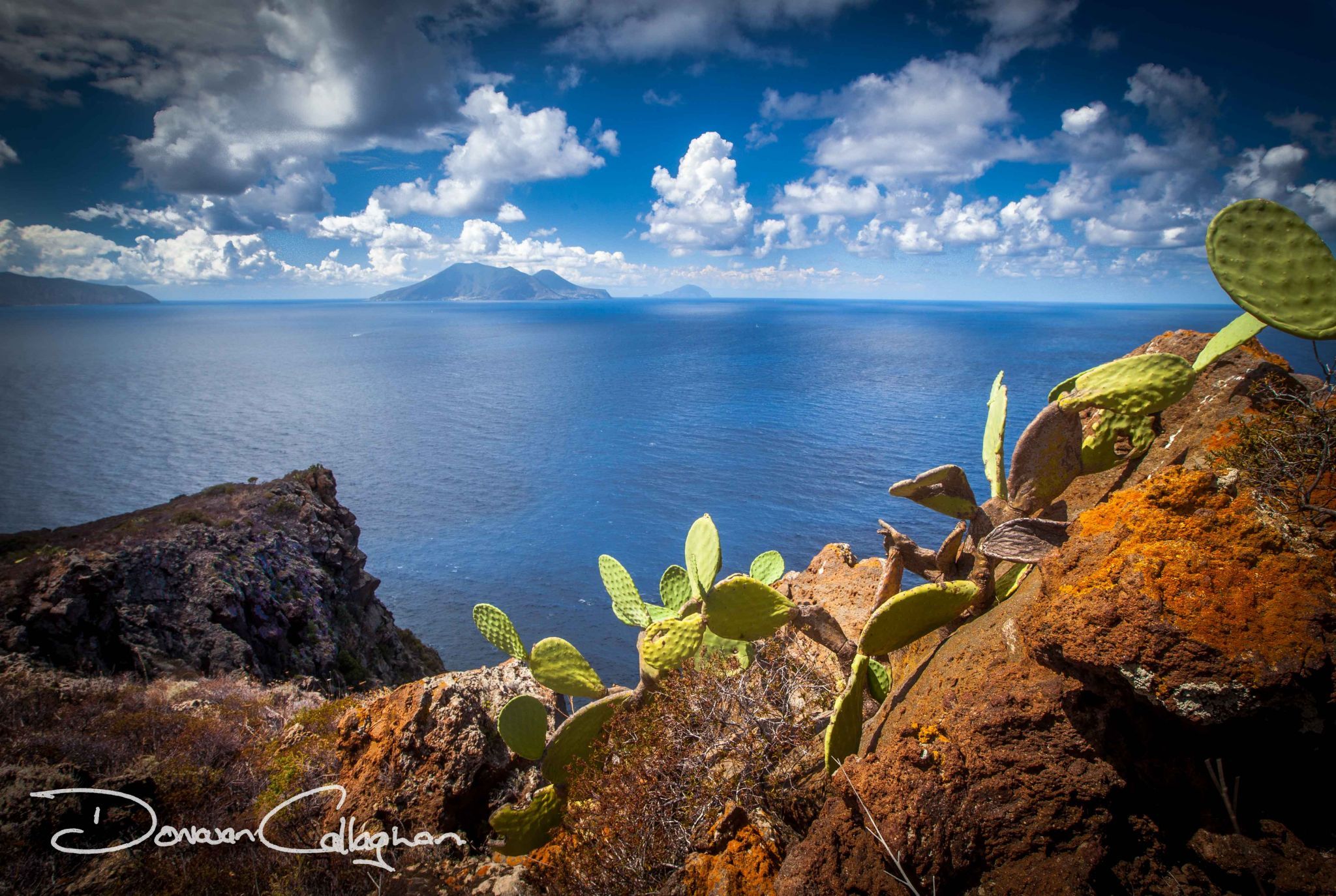 View from the top of the Island Panarea, Italy
